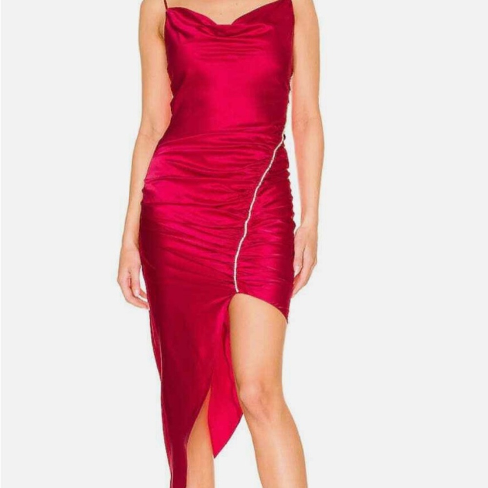 Elegant Red Satin Dress prom